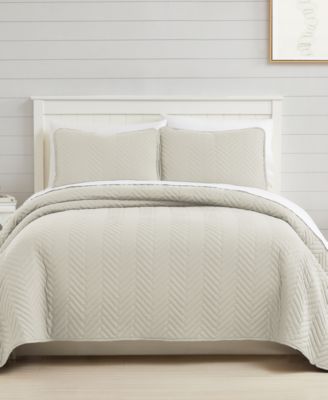 Southshore Fine Linens Solid Color Chevron 3-Pc. Quilt Set, Queen