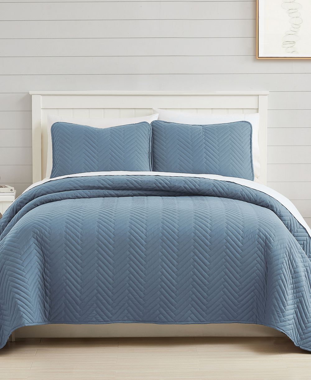 Southshore Fine Linens Solid Color Chevron 3-Pc. Quilt Set, Queen
