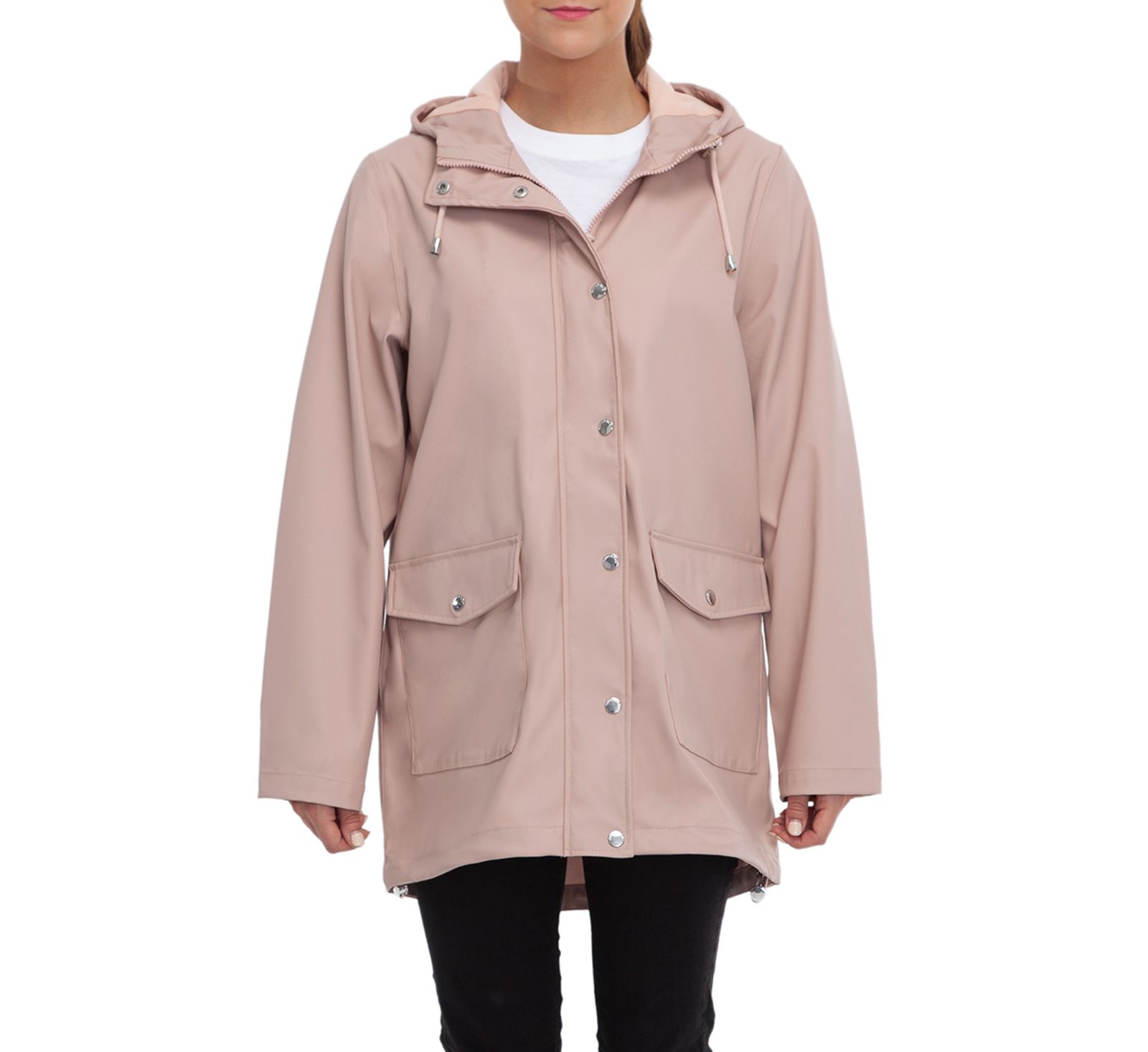 Rokka&Rolla Women's Waterproof Rain Coat Rubberized Jacket