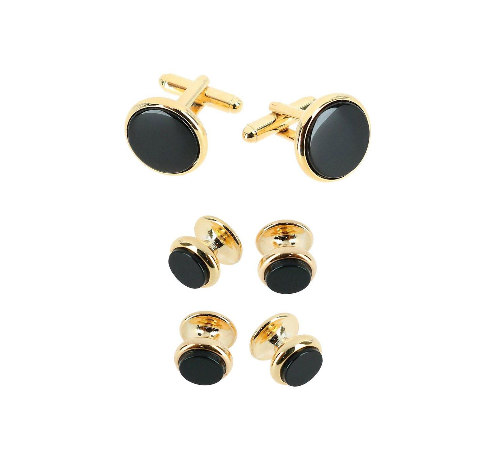 Trafalgar Sutton Genuine Onyx Formal Set (Cufflinks and Tuxedo Studs)