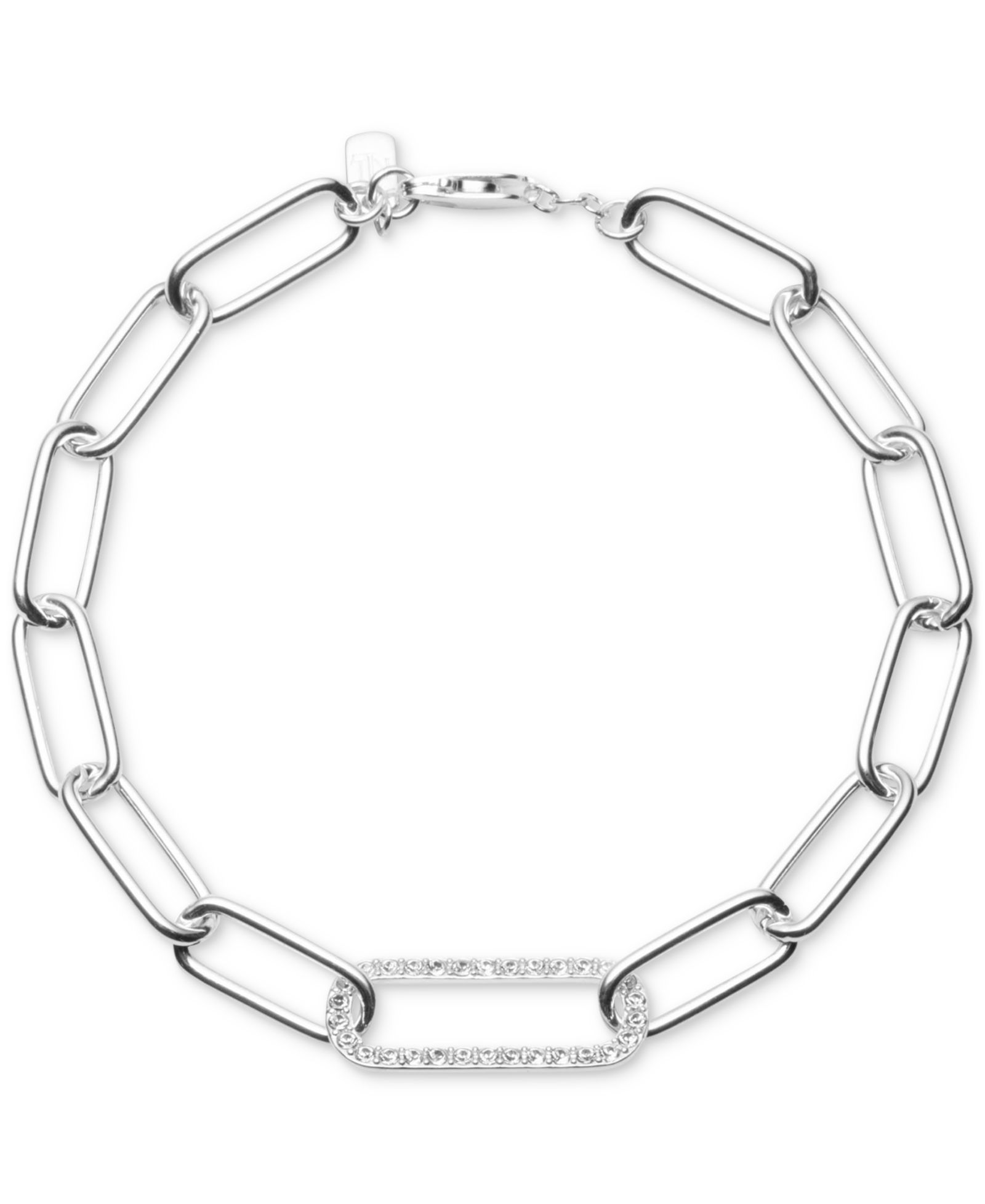Lauren Ralph Lauren Crystal Pavé Open Link Chain Bracelet in Sterling Silver
