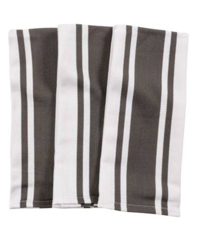 KAF Home Union Stripe Cotton 3 Piece Kitchen Dish Towel Set, 18" x 28"