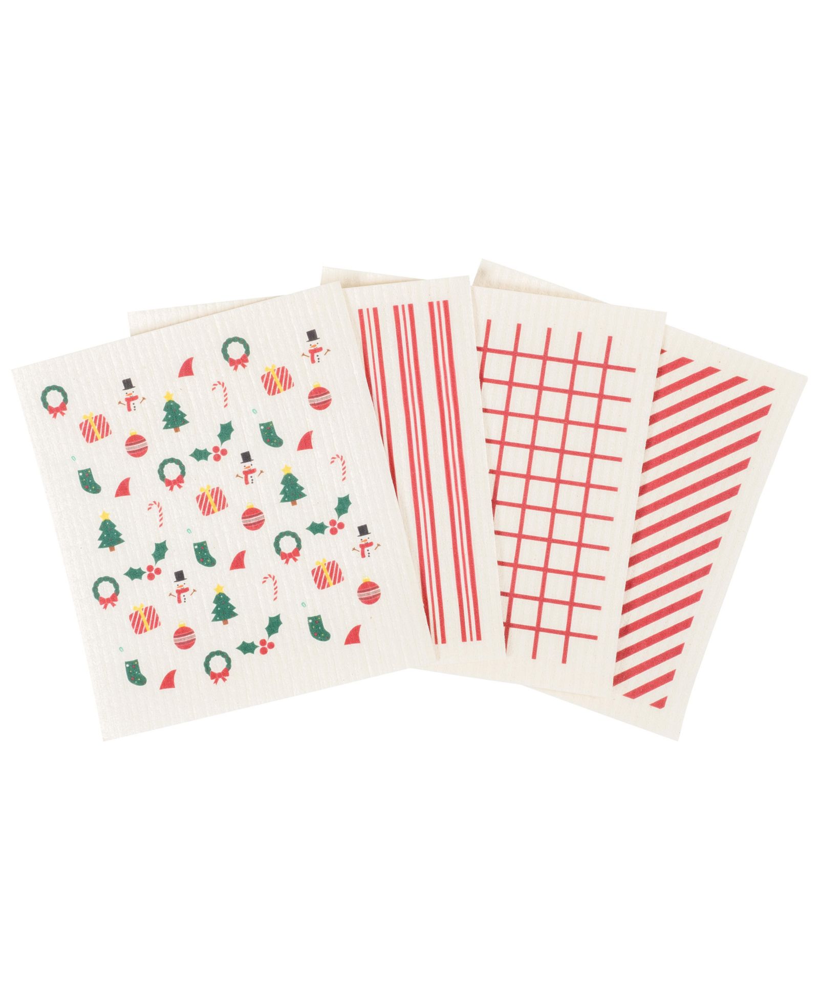 Кухонные салфетки KAF Home Swedish Dish Cloths, Holiday Icons, 4 шт