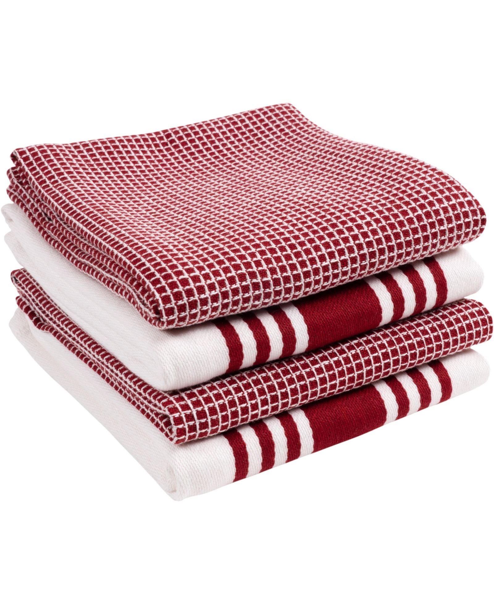 Набор из 4 кухонных полотенец KAF Home Center Band Waffle Cotton, 18" x 28"