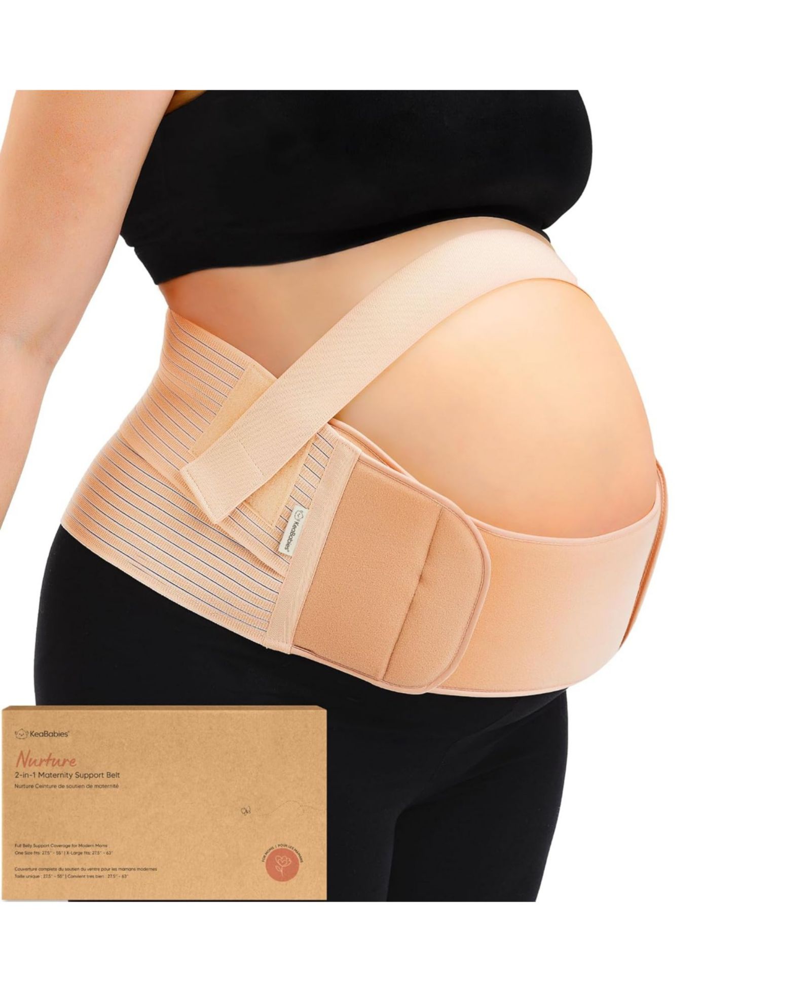 KeaBabies 2 in 1 Pregnancy Belly Support Band, Maternity Belt, Pregnancy Must Haves Baby Belly Bands