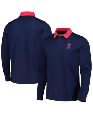 Men's adidas 2023 Player Navy St. Louis City SC Travel Long Sleeve Polo Shirt