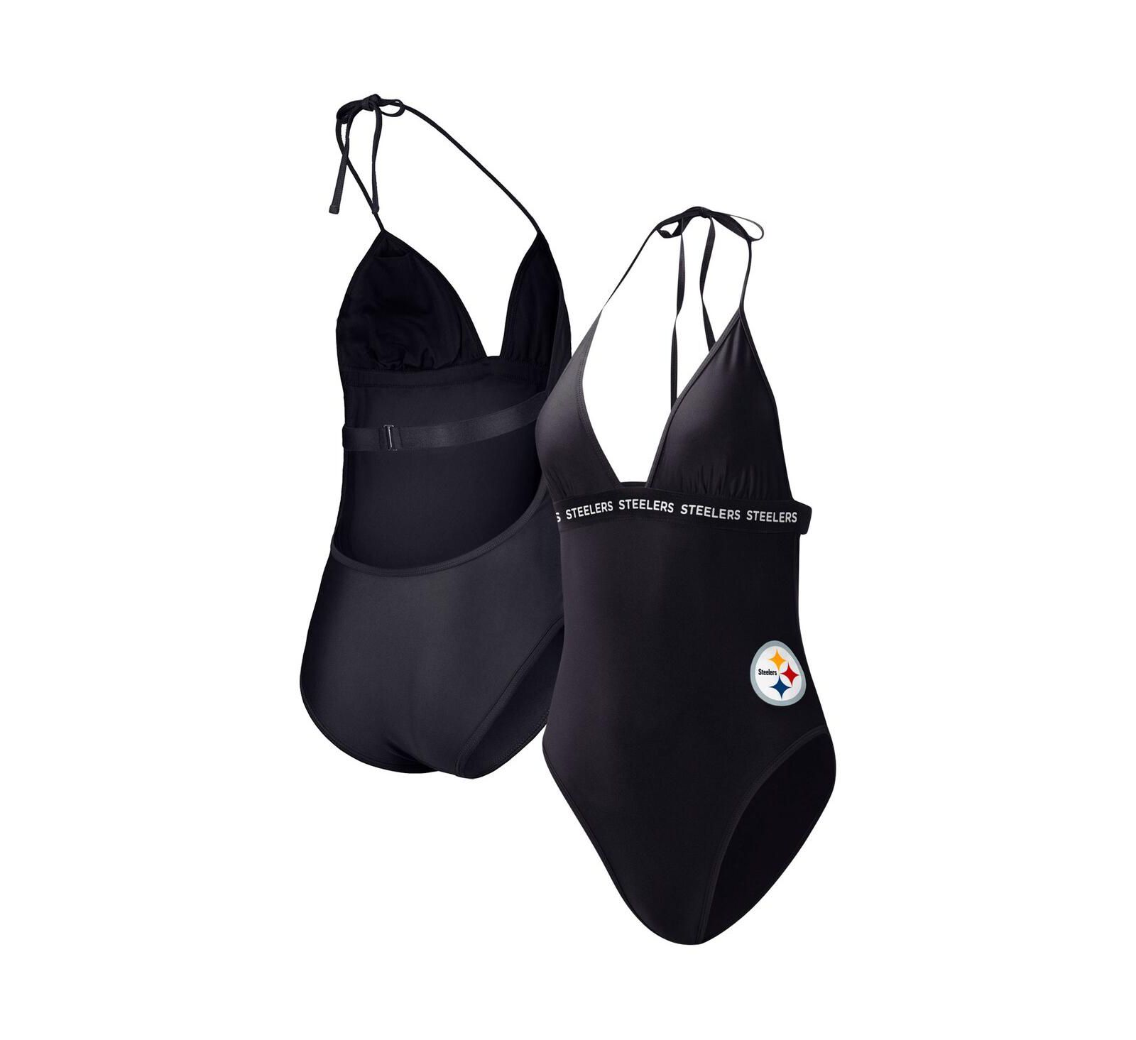 Слитный купальник Women's G-III 4Her by Carl Banks Black Pittsburgh Steelers