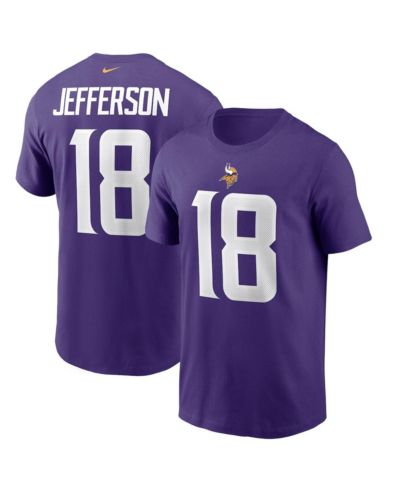 Men's Nike Justin Jefferson Purple Minnesota Vikings Player Name and Number T-shirt
