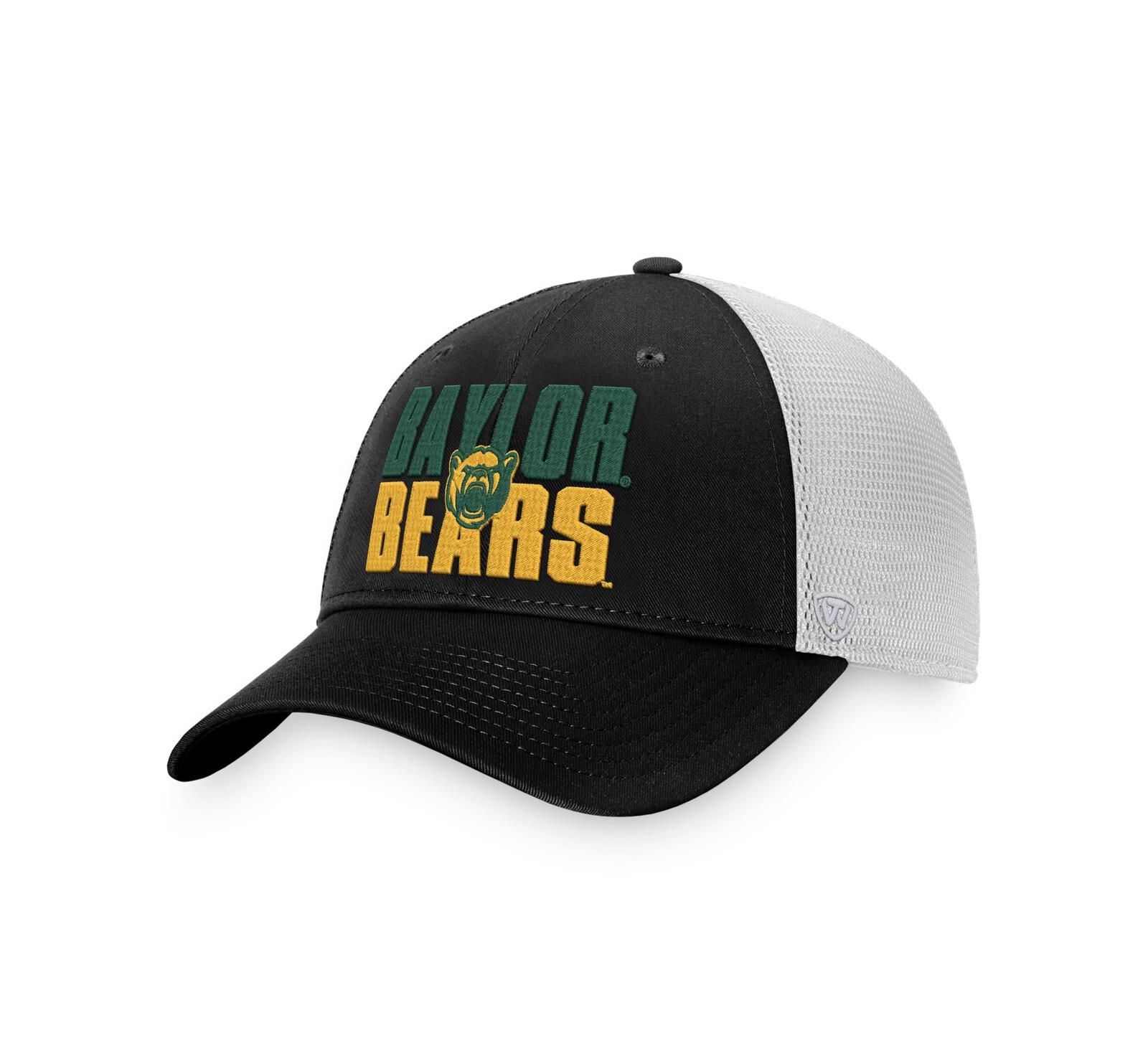 Мужская кепка Top of the World Black, White Baylor Bears Stockpile Trucker Snapback