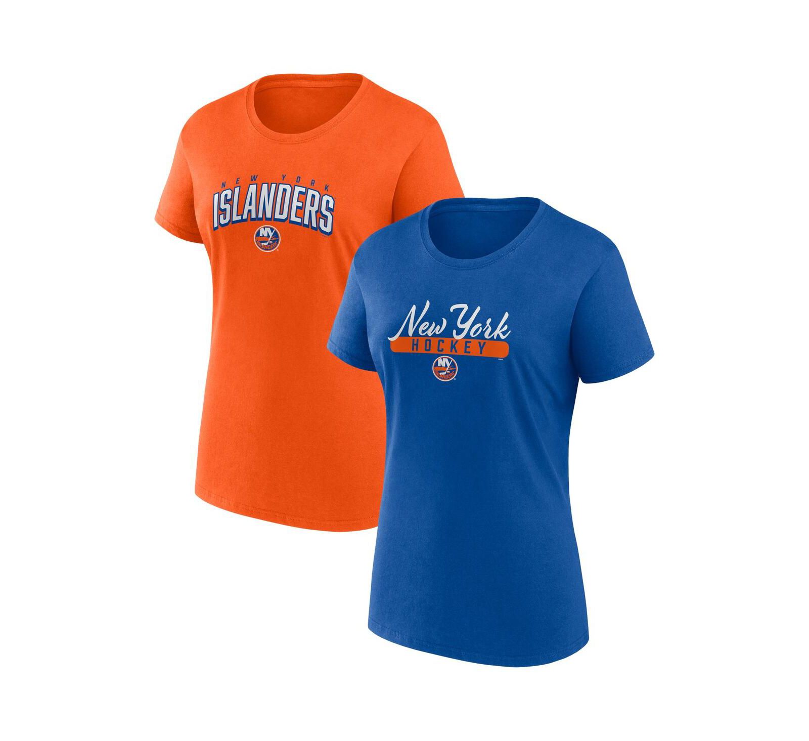 Женский набор футболок Fanatics Royal, Orange New York Islanders Two-Pack