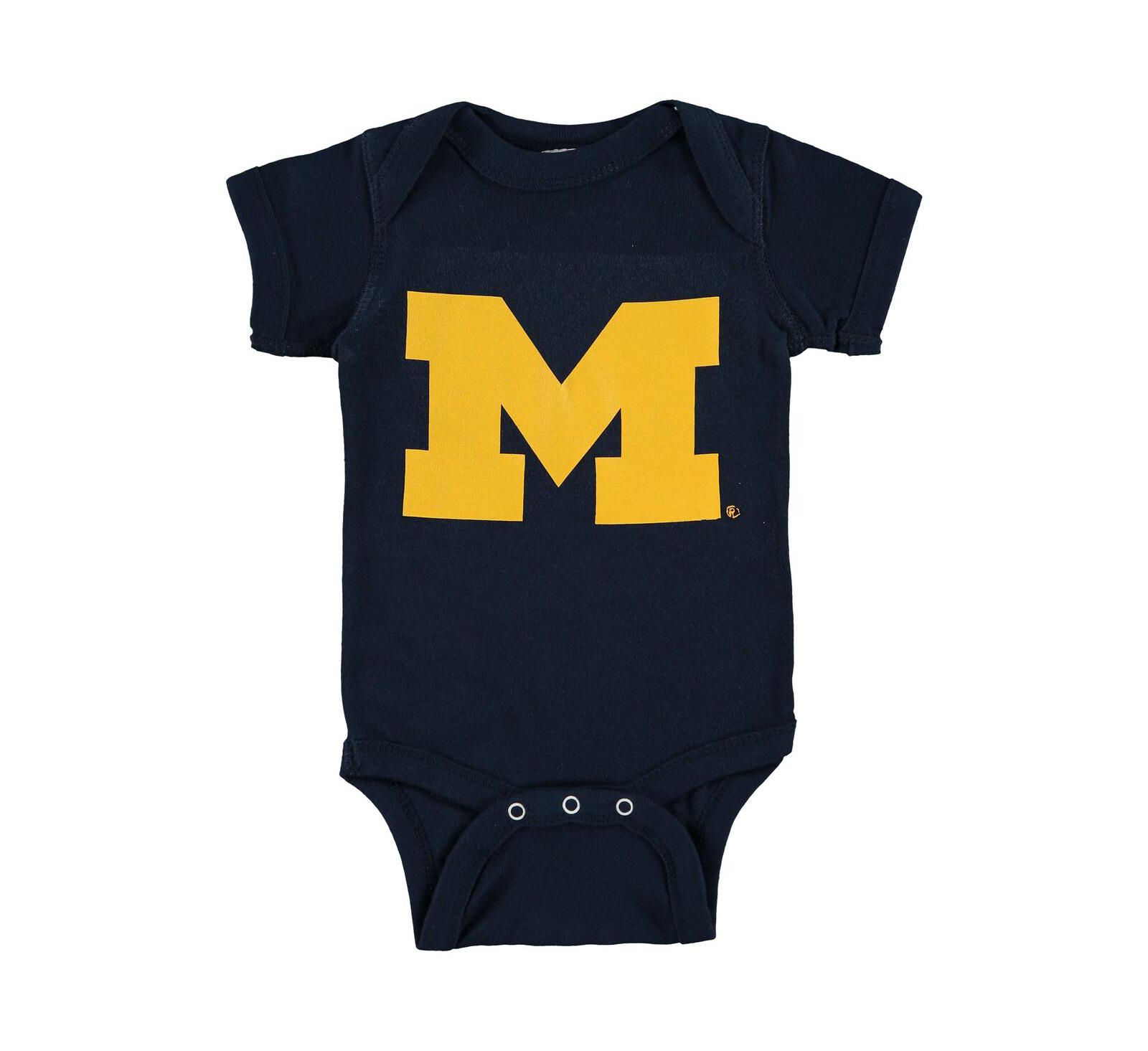 Детский боди с большим логотипом Michigan Wolverines темно-синий