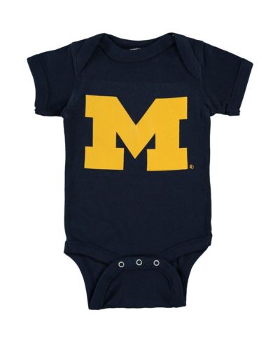 Детский боди с большим логотипом Michigan Wolverines темно-синий