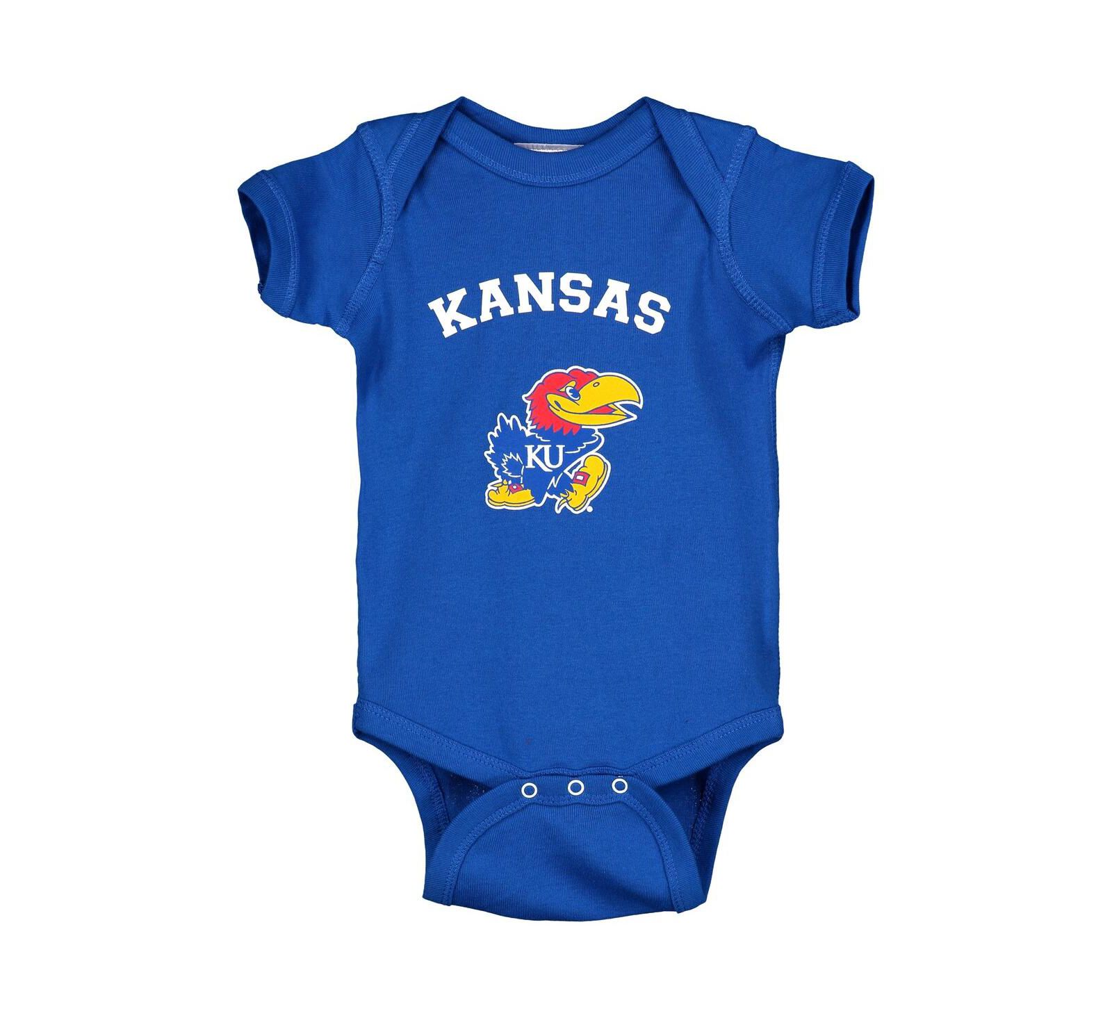 Боди Two Feet Ahead Infant Boys and Girls Royal Kansas Jayhawks Arch & Logo