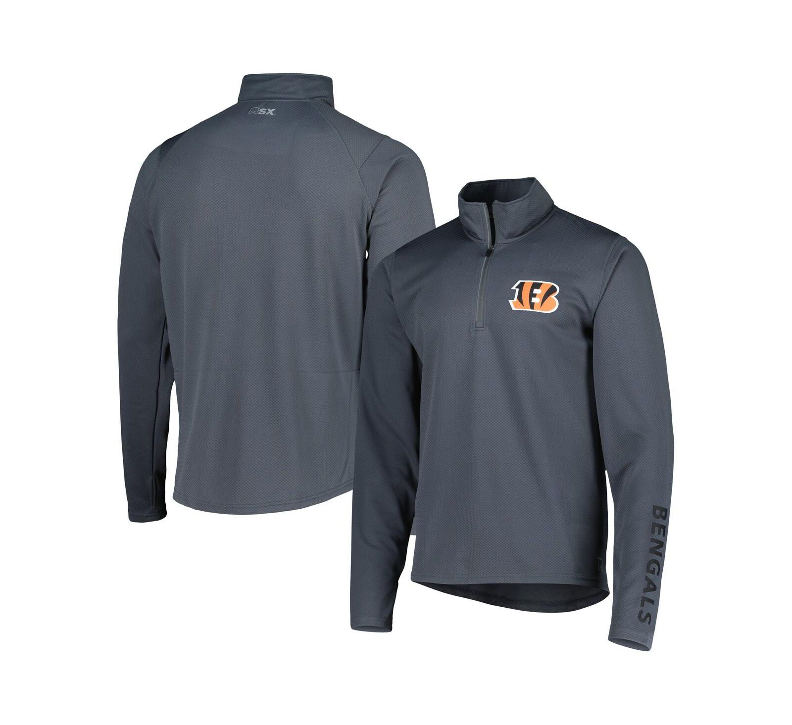 Мужской худи MSX by Michael Strahan Charcoal Cincinnati Bengals Half-Zip