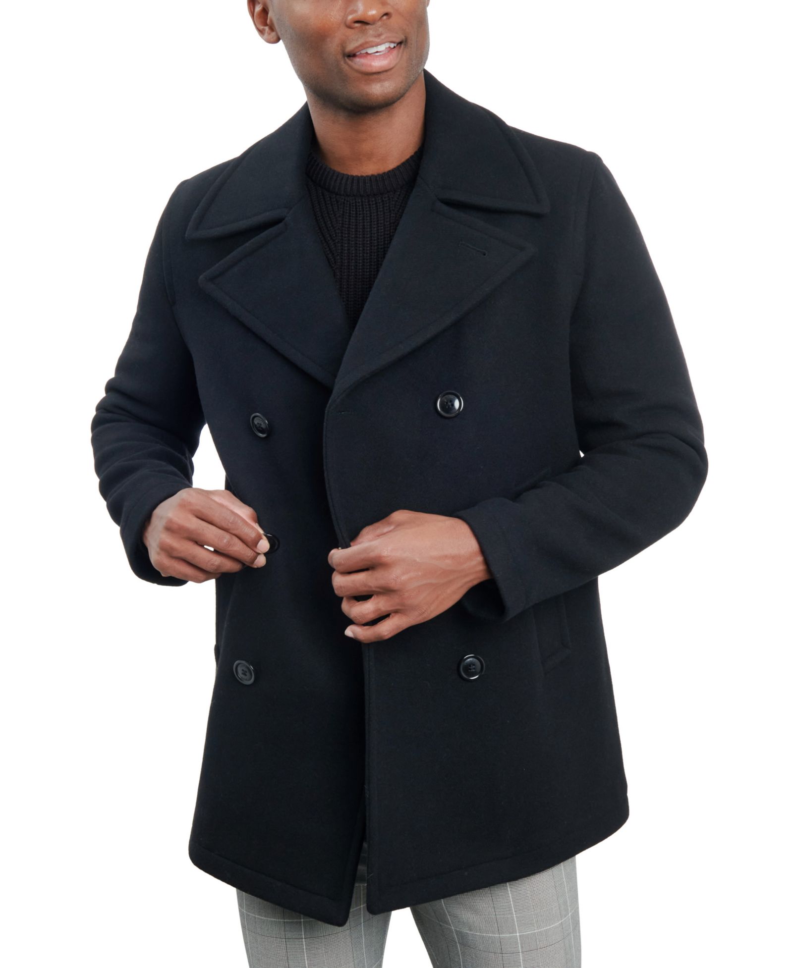 London Fog Мужской Double-Breasted Wool Blend Peacoat