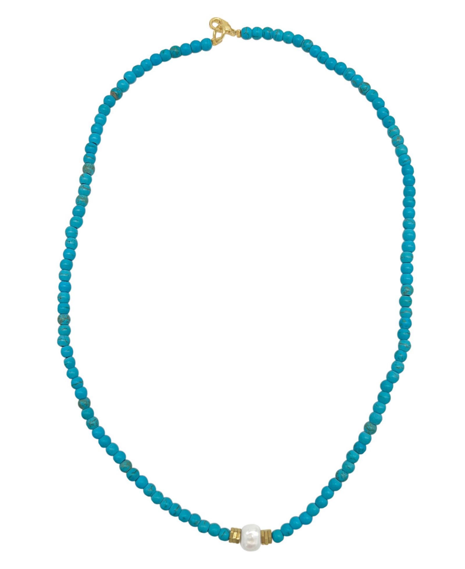 Ожерелье ADORNIA 17.5" Faux Turquoise Beaded with Imitation Pearl