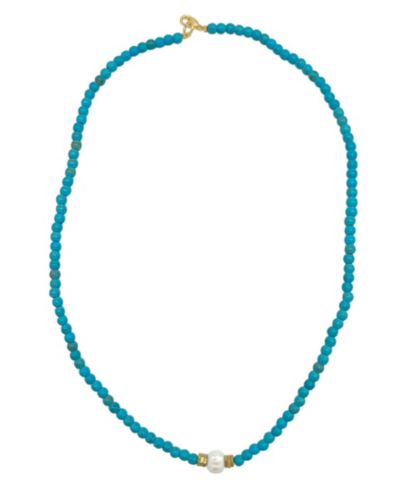Ожерелье ADORNIA 17.5" Faux Turquoise Beaded with Imitation Pearl