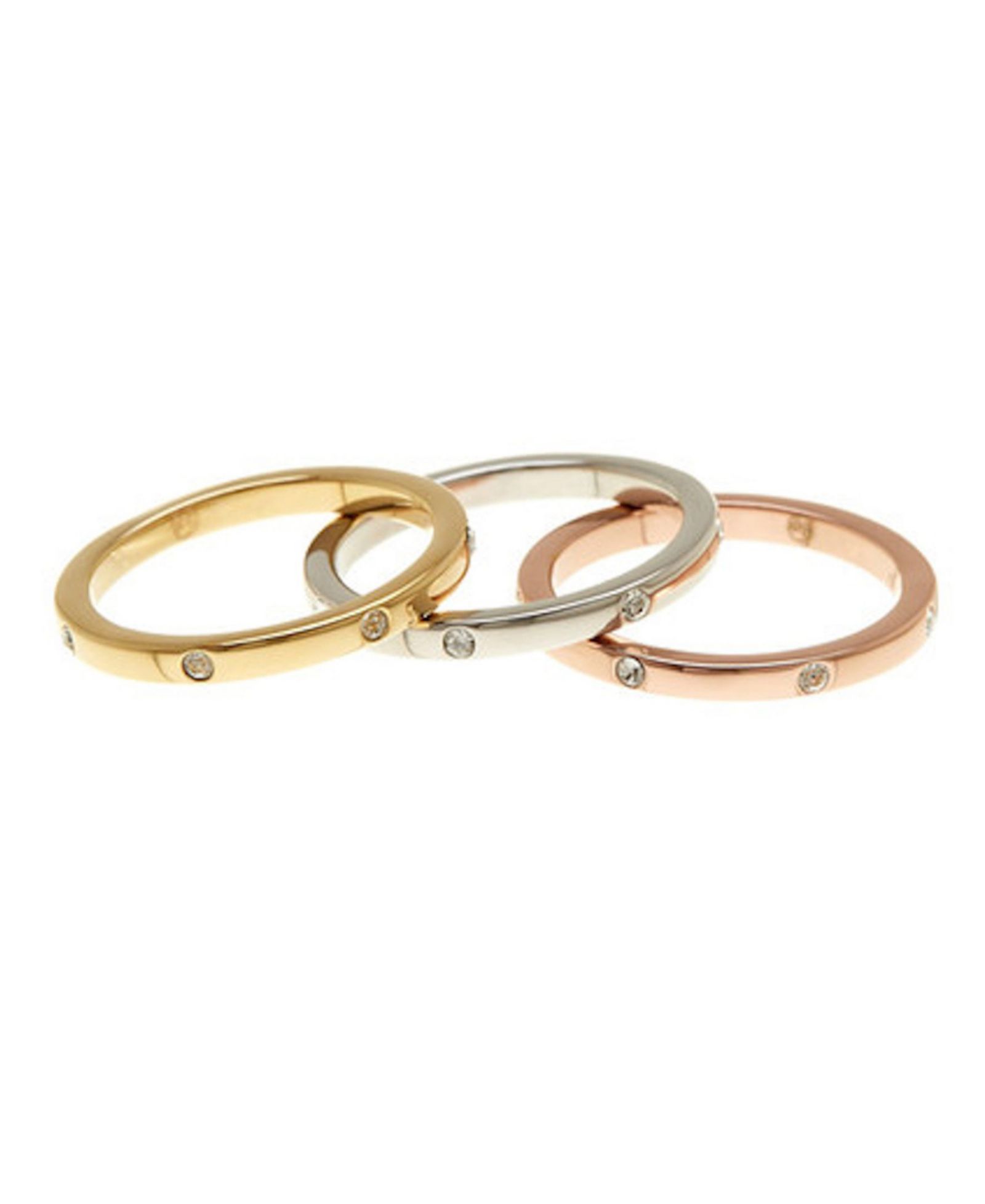 ADORNIA Three Band Dotted Eternity Band Set, 3 Pieces