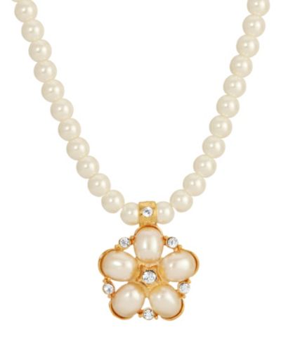 Ожерелье 2028 Imitation Pearl Crystal Flower