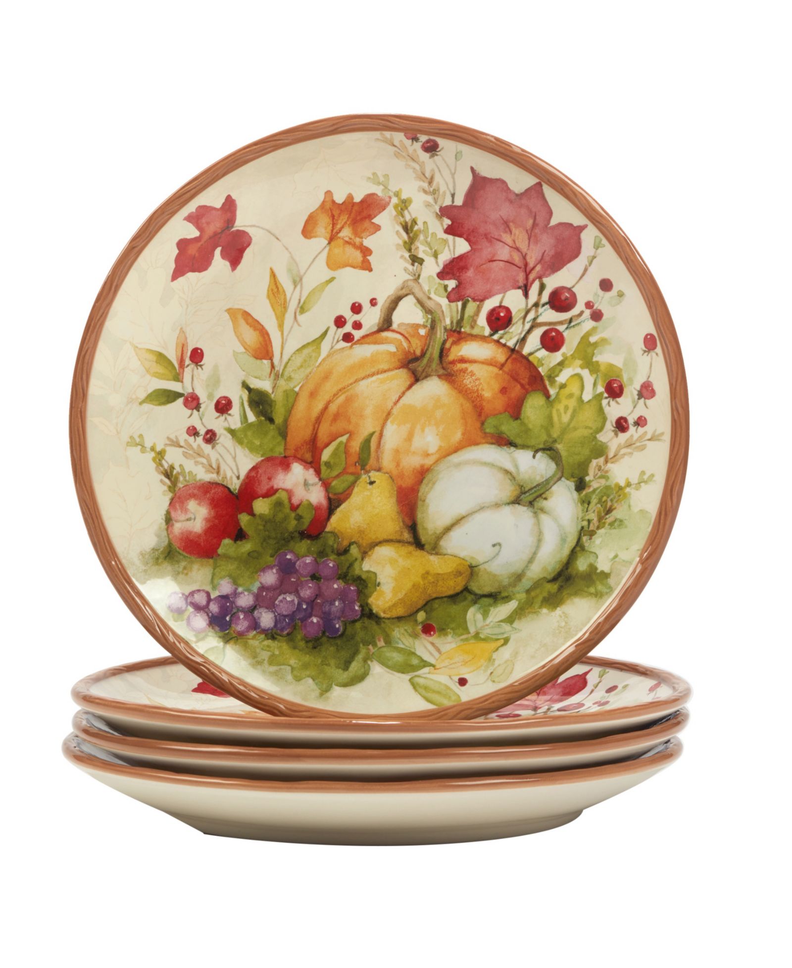 Certified International Harvest Blessings Dinner Plates, Set of 4