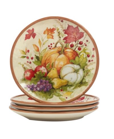Certified International Harvest Blessings Dinner Plates, Set of 4