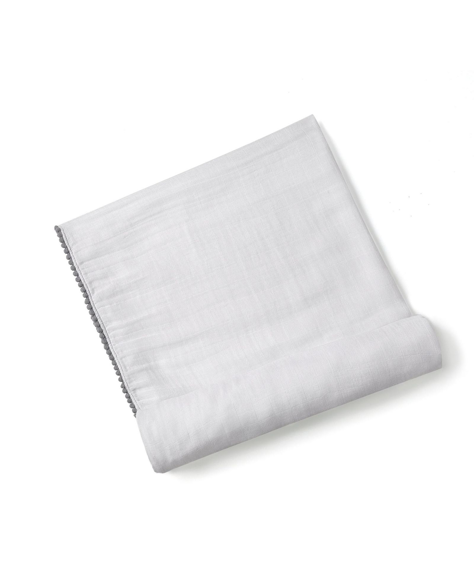 Malabar Baby Baby Silky Soft LUXE Pom Pom Swaddle, Grey