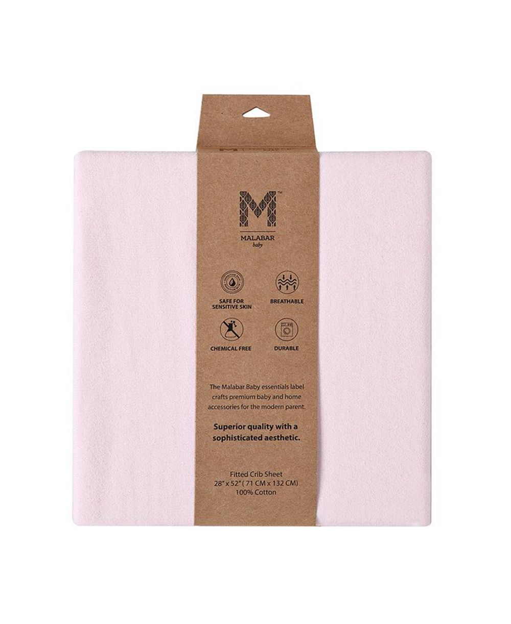Простыни для детской кроватки Malabar Baby Organic Knit Cotton, Rose Pink