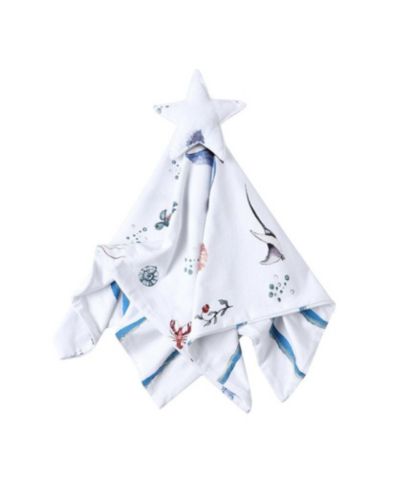 Silky Soft Lovey Security Blanket With Top Plush Toy, Under The Sea