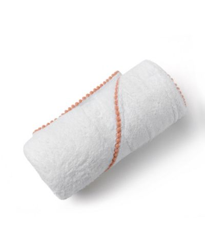 Malabar Baby Baby Silky Soft LUXE Pom Pom Towel, Peach