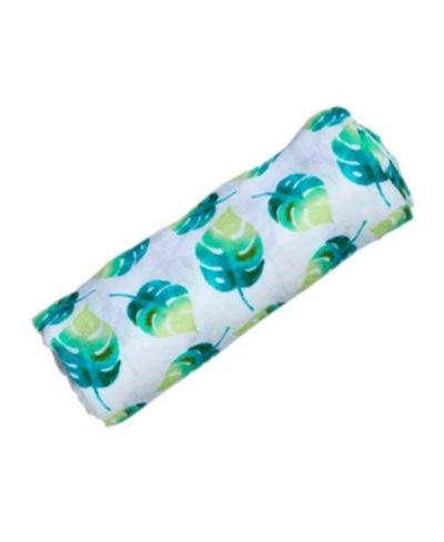 GOTS Certified Organic Cotton Muslin Swaddle, Leaf