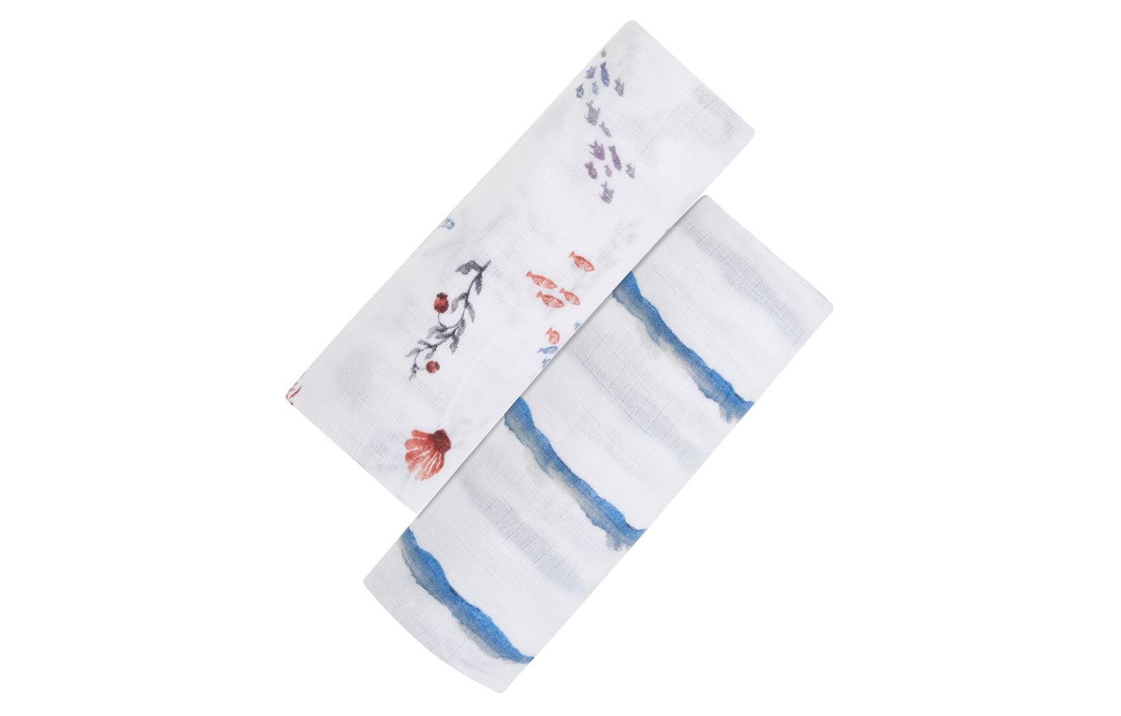 Malabar Baby Baby GOTS Certified Organic Cotton Muslin Swaddle, Octopus Stripe