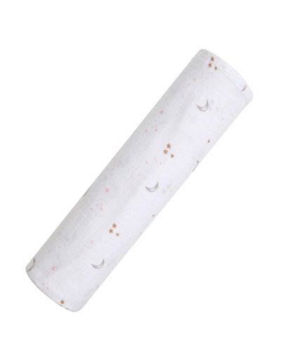 Malabar Baby Baby GOTS Certified Organic Cotton Muslin Swaddle, Pink Star