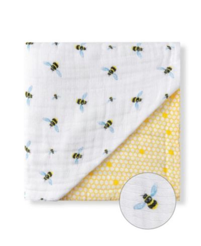 Детский многослойный обратимый плед из органического муслина Malabar Baby Bee