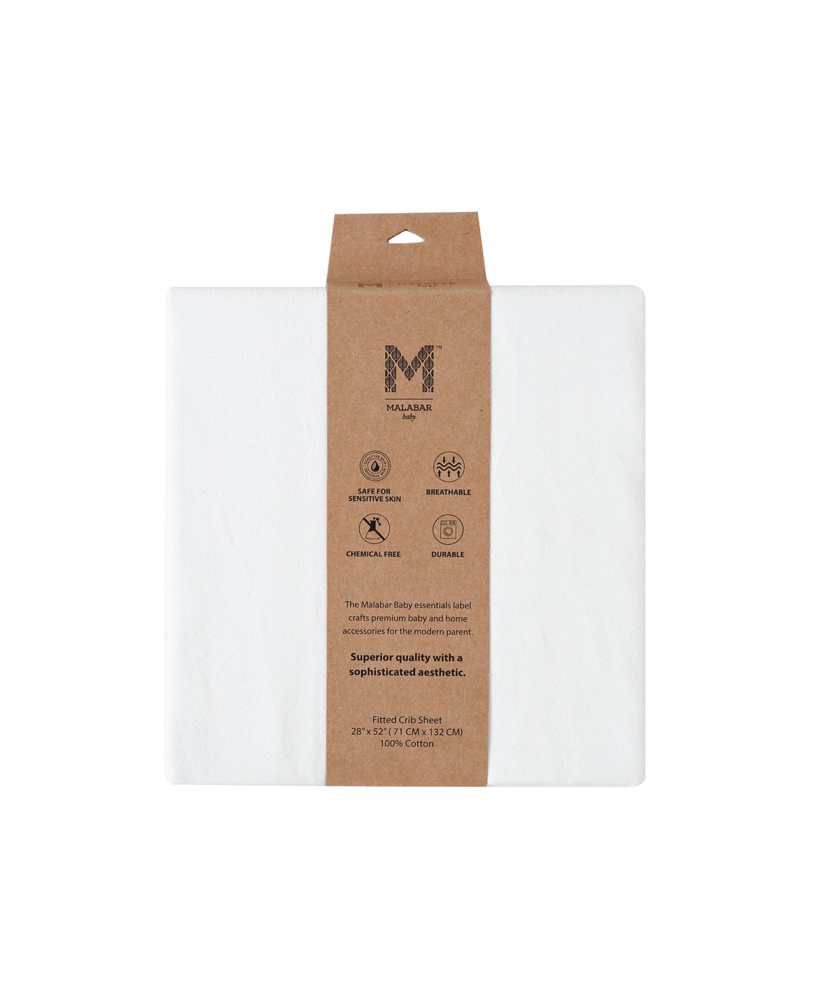 Простыни для детской кроватки Malabar Baby из органического хлопка, Off White