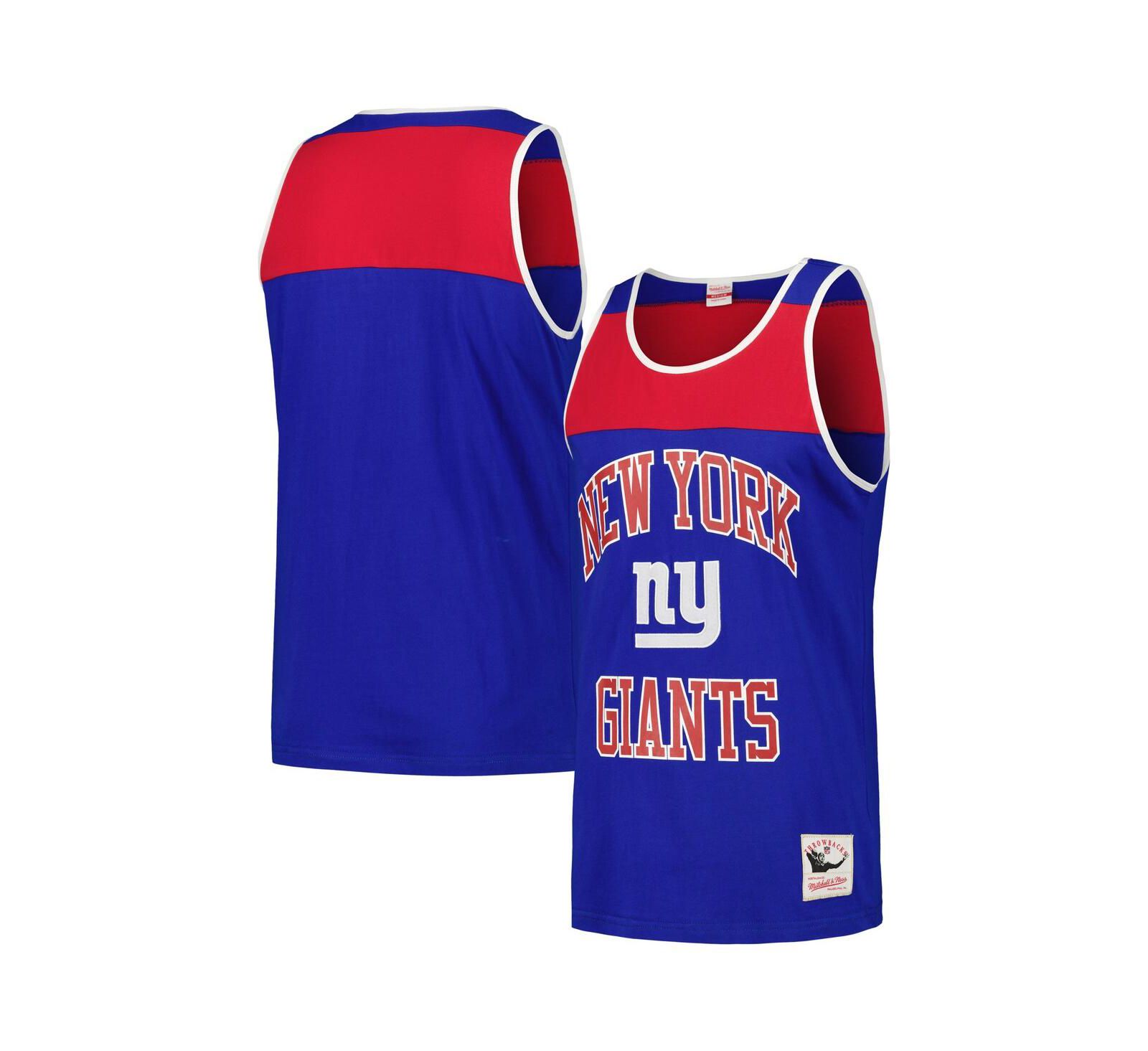 Мужской Mitchell & Ness Royal, Red New York Giants Heritage Colorblock Tank Top