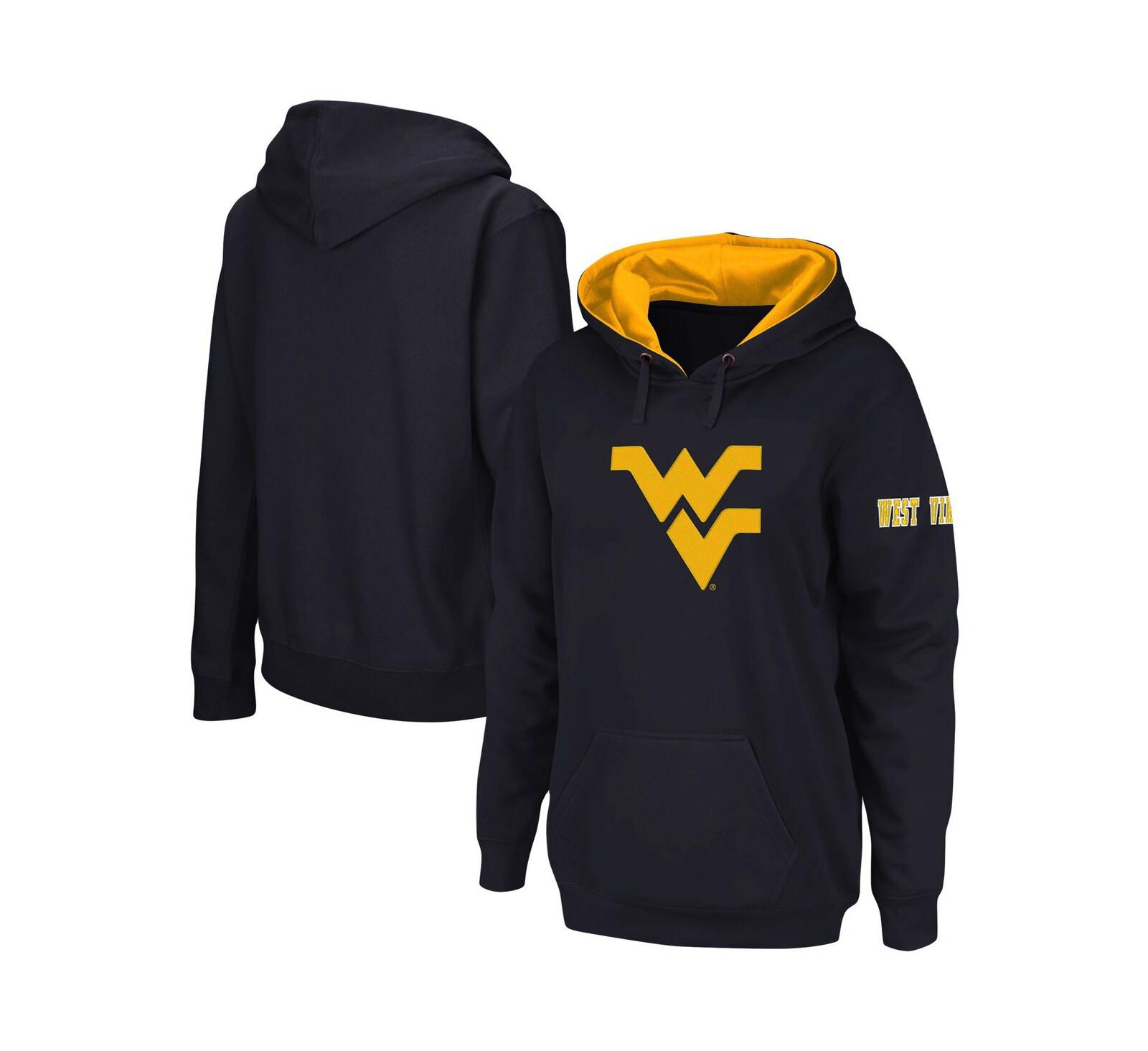 Women's Navy West Virginia Mountaineers Team Big Logo Pullover Hoodie