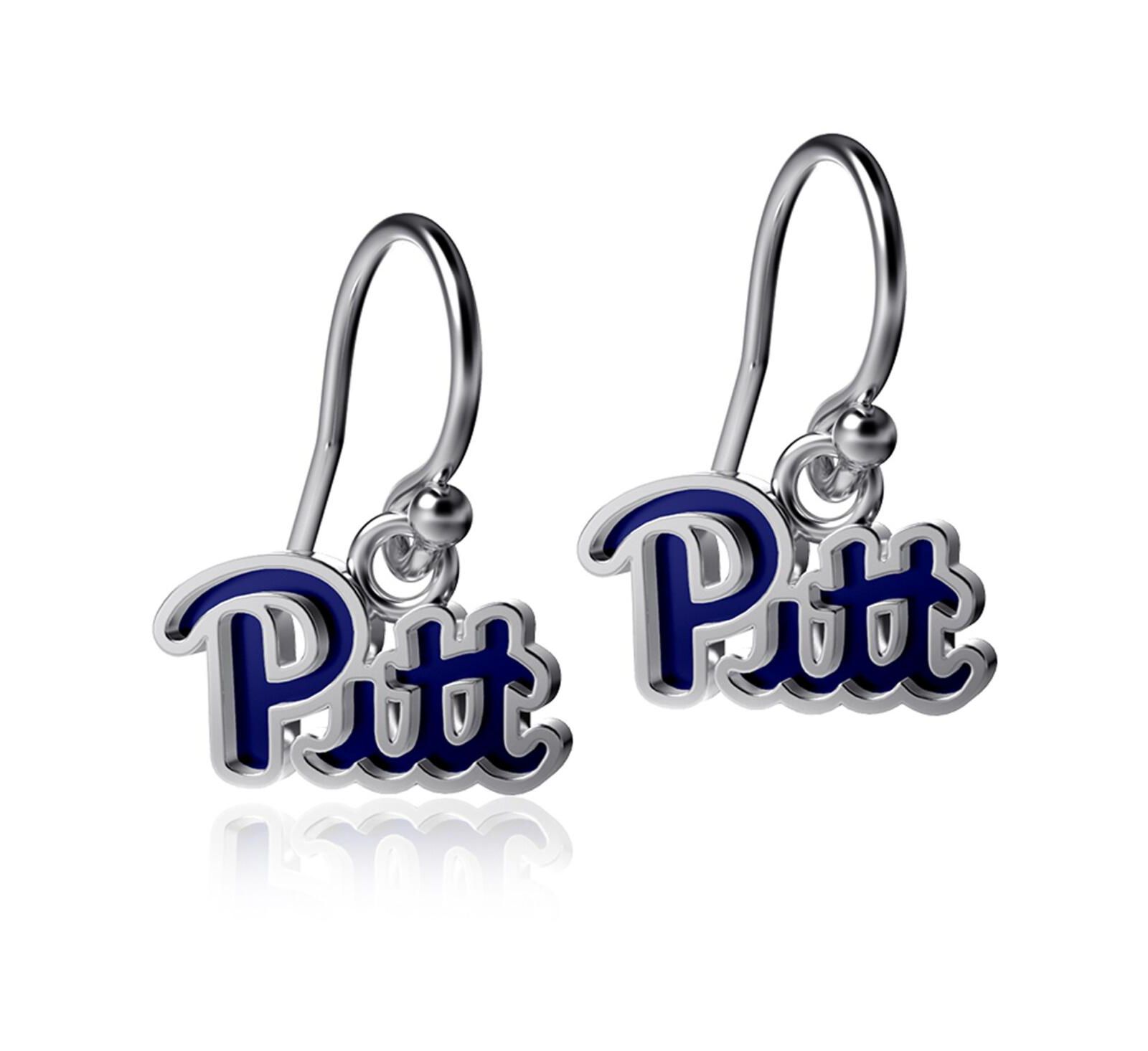 Женские серьги-подвески Dayna Designs Pitt Panthers Silver Enamel