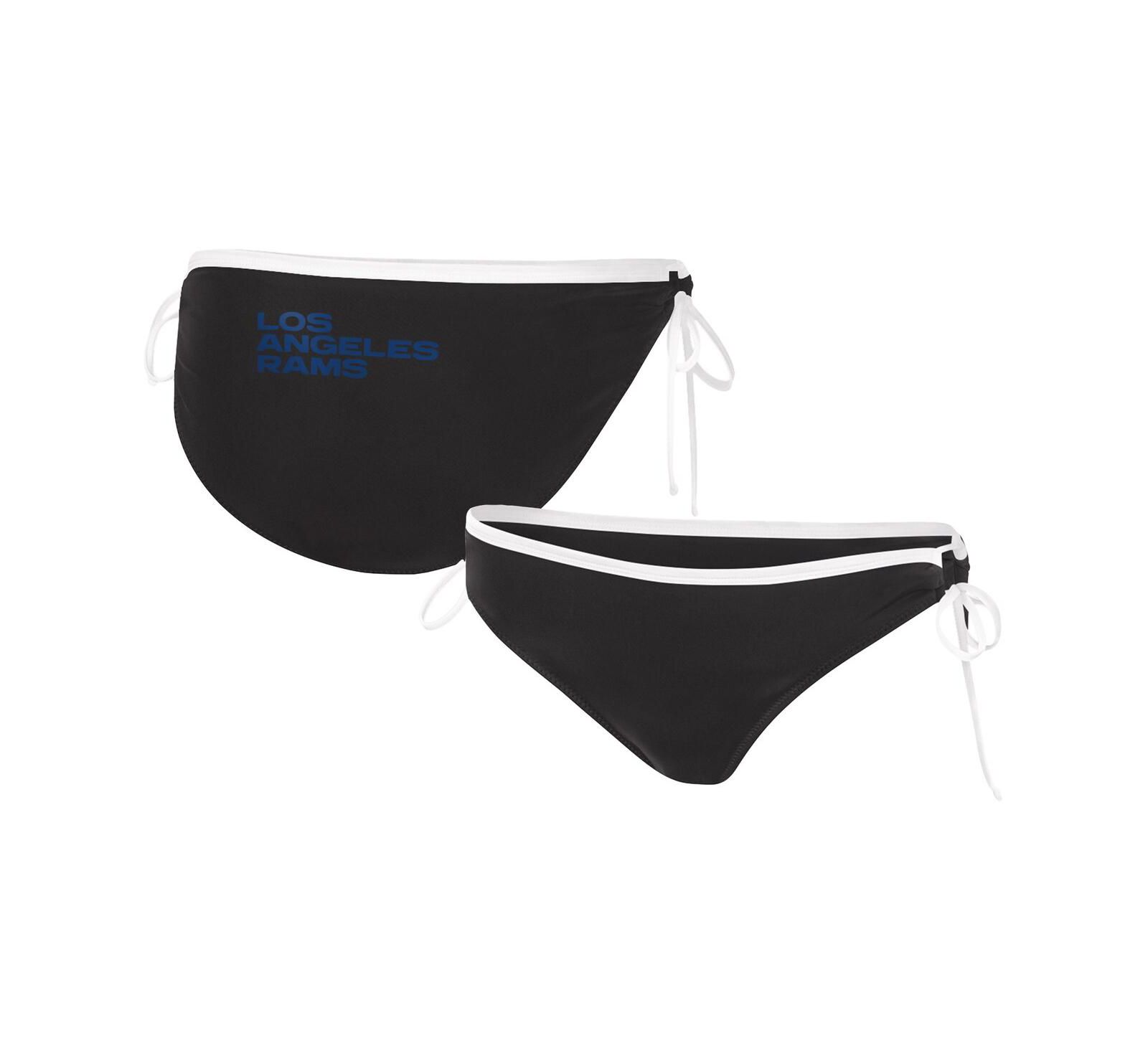 Women's G-III 4Her by Carl Banks Black Los Angeles Rams Perfect Match Bikini Bottom
