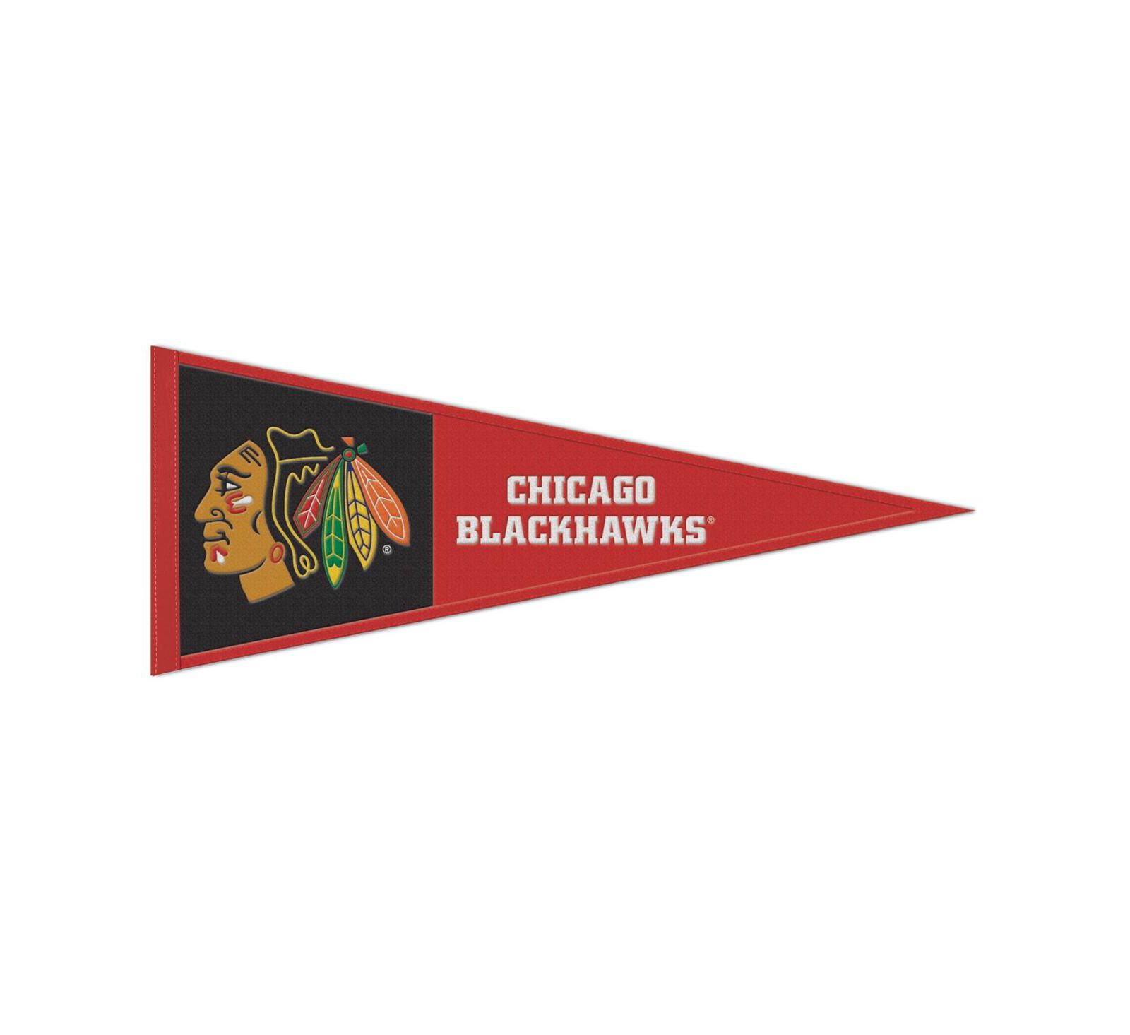 Флаг Wincraft Chicago Blackhawks Wool Primary Logo Pennant, 13" x 32"