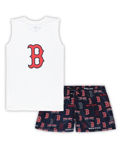 Women's Concepts Sport White, Navy Boston Red Sox Plus Size Tank Top and Shorts Sleep Set