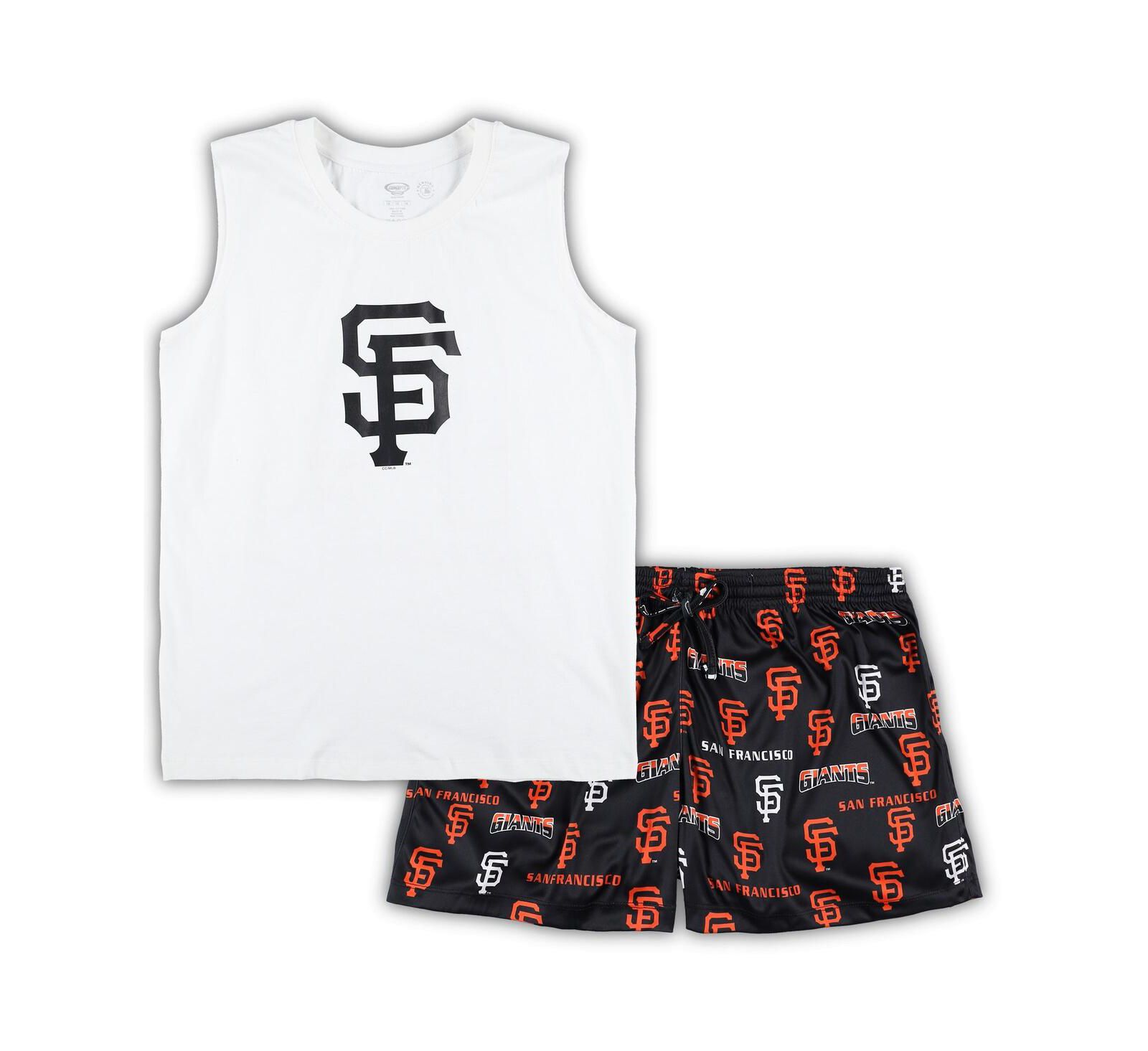 Женский комплект из топа и шорт Concepts Sport White Black San Francisco Giants Plus Size