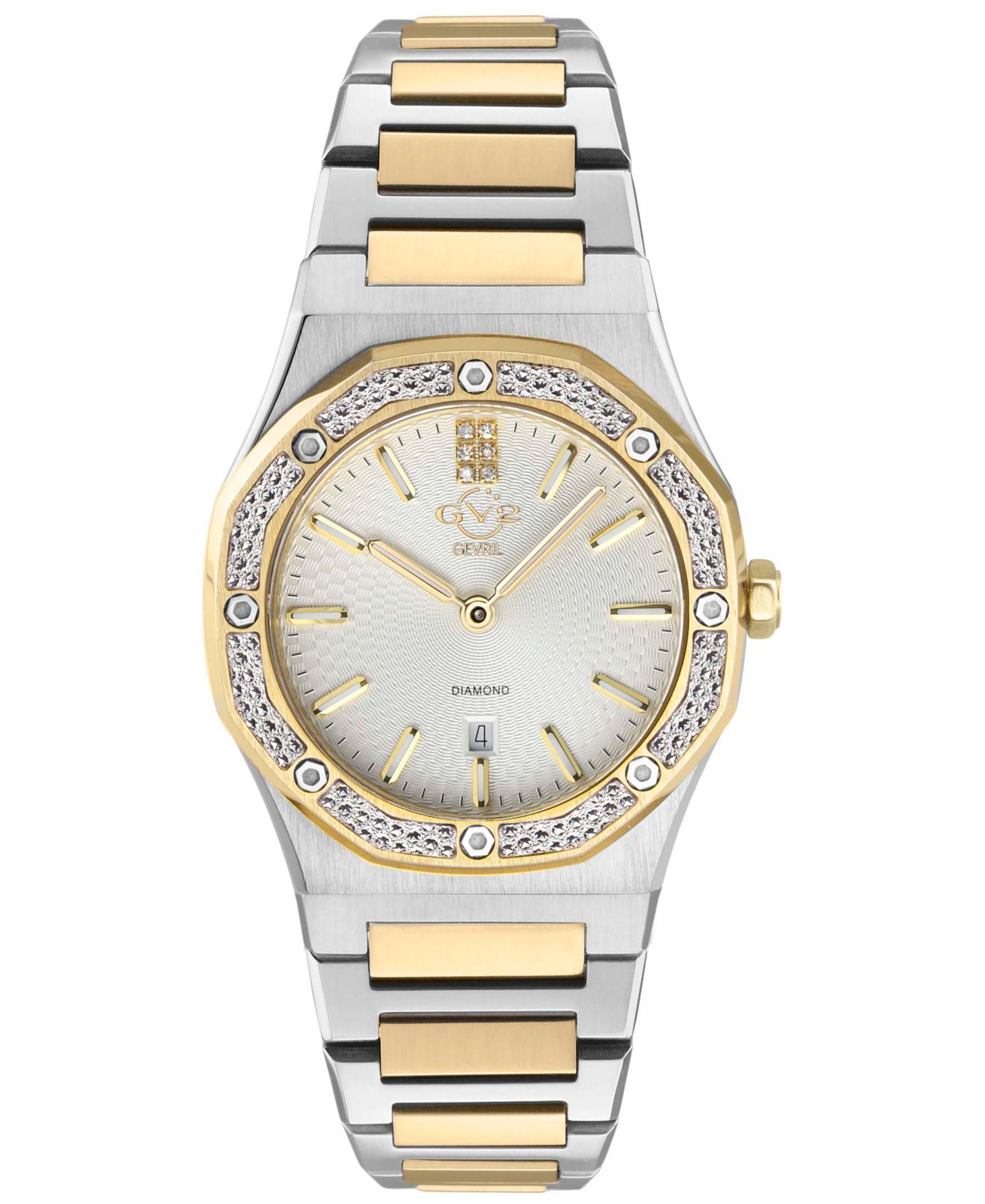 GV2 by Gevril Women's Palmanova Swiss Quartz Two-Tone Stainless Steel Watch 33mm