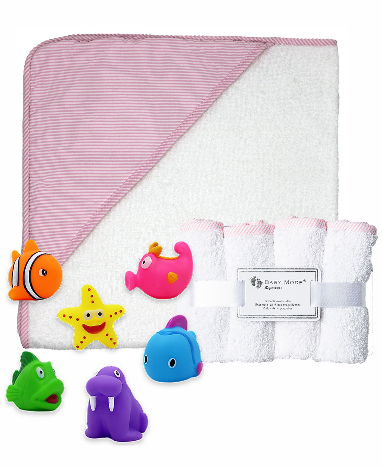 Baby Mode Signature набор для новорожденных (полотенце, салфетки и игрушки), 9 предметов