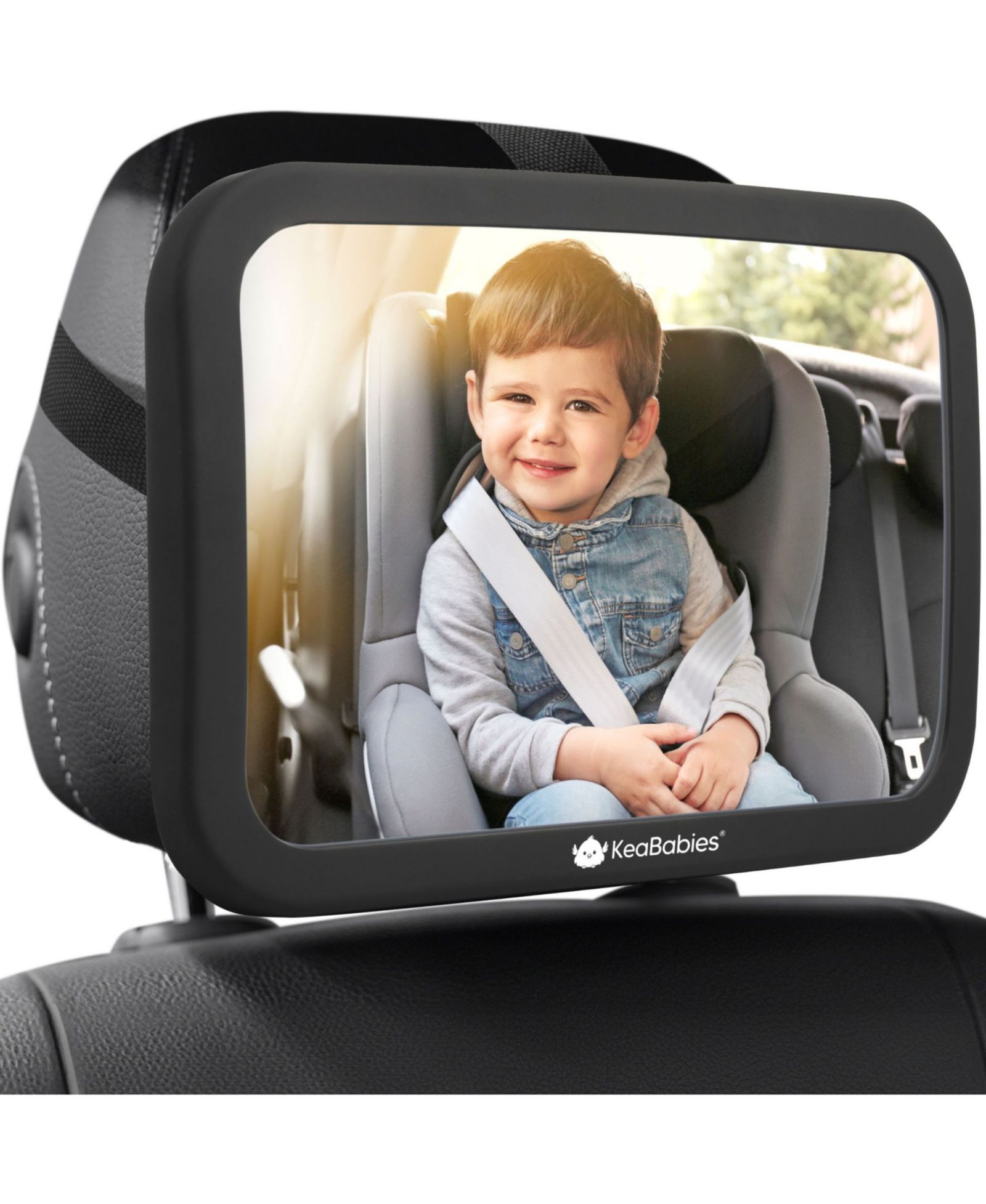 KeaBabies Baby Car Mirror, Large Shatterproof Baby Mirror for Car Seat Rear Facing, Baby Carseat Mirror for Infant