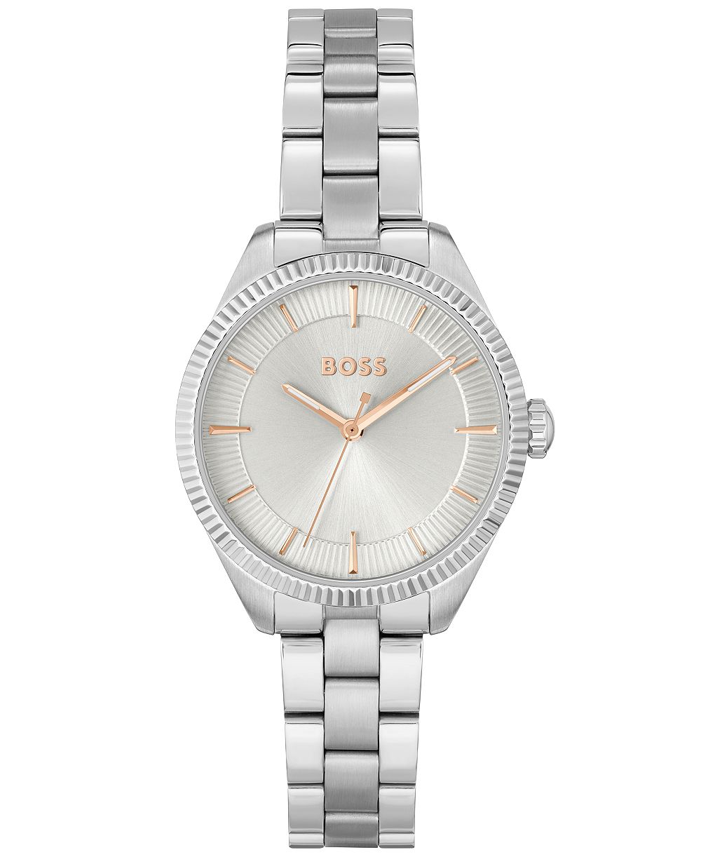 HUGO BOSS женские часы из нержавеющей стали, цвет шалфейный кварц, 32 мм