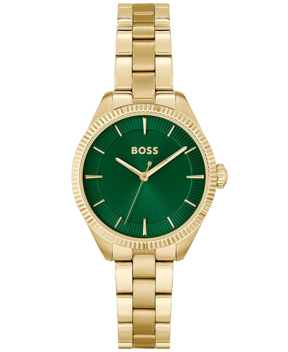 Женские часы Hugo Boss Sage Quartz Ionic Plated Thin Gold-Tone Steel 32mm