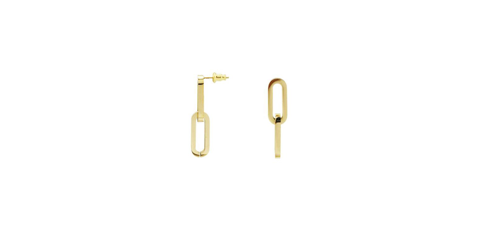 Rebl Jewelry ROW серьги Paper Clip Chain Link
