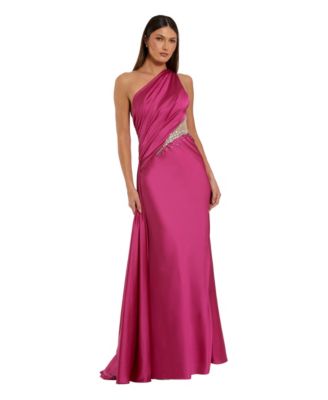 Mac Duggal Женское вечернее платье с открытым плечом и бисером