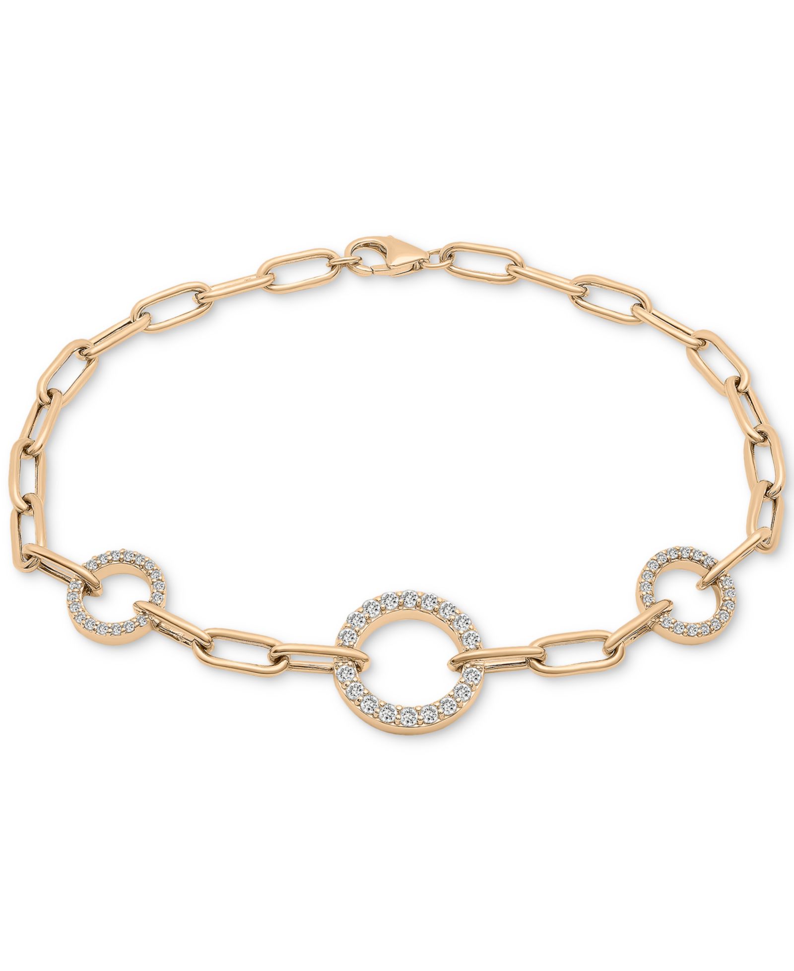 Wrapped in Love™ браслет Diamond Circles Paperclip Link, 1/2 ct. t.w., 14k Gold