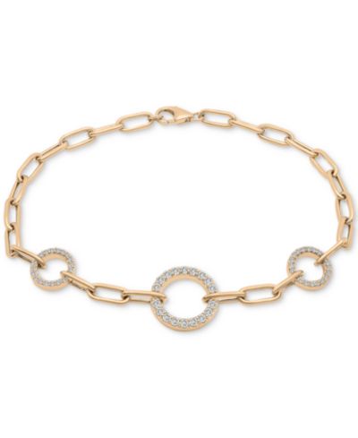 Wrapped in Love™ Diamond Circles Paperclip Link Bracelet (1/2 ct. t.w.) in 14k Gold, Created for Macy's